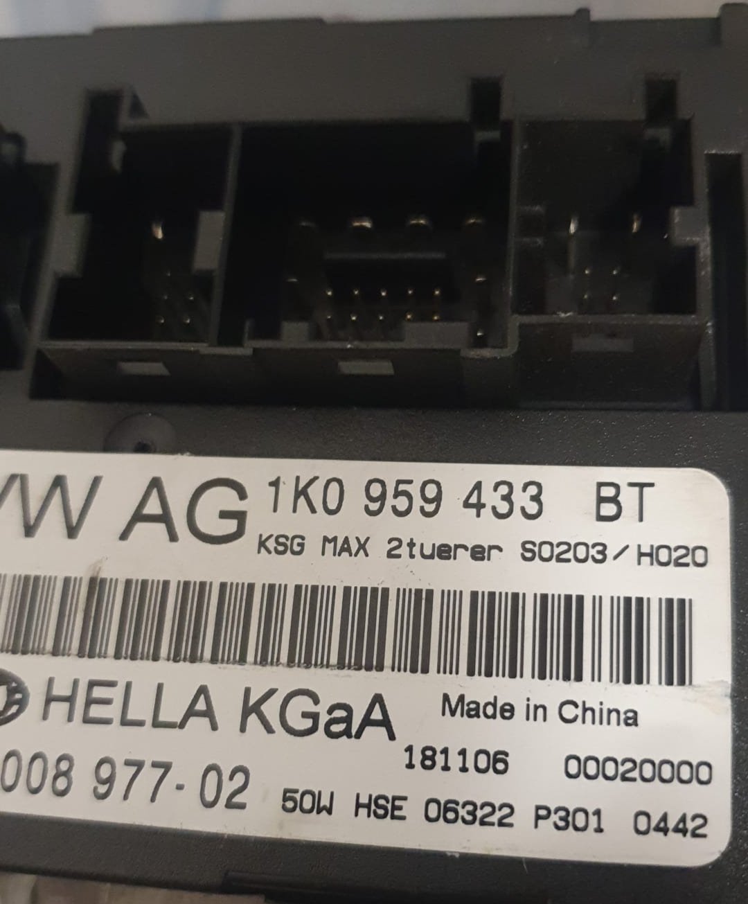 1K0959433BT CENTRALINA CONFORT VW AG TIGUAN ANNO 2008 1K1971262J