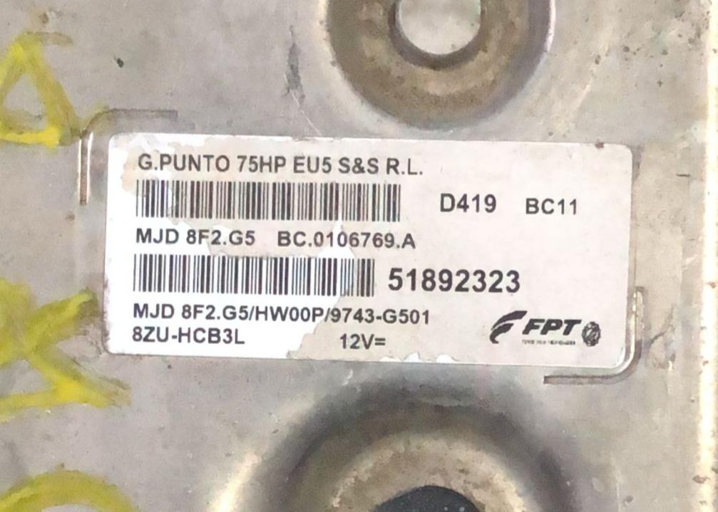 ecu FIAT Grande Punto 3° Serie 51892323 Benzina (12>) mjd 8f2.g5 HW00P