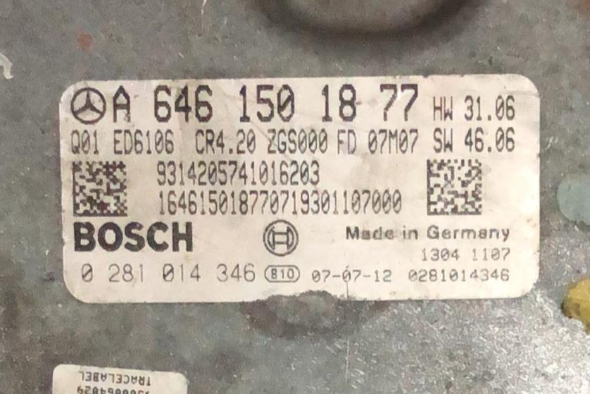 ECU BOSCH EDC 16CP31-8.20 0281014346 MERCEDES W906 SPRINTER A6461501877