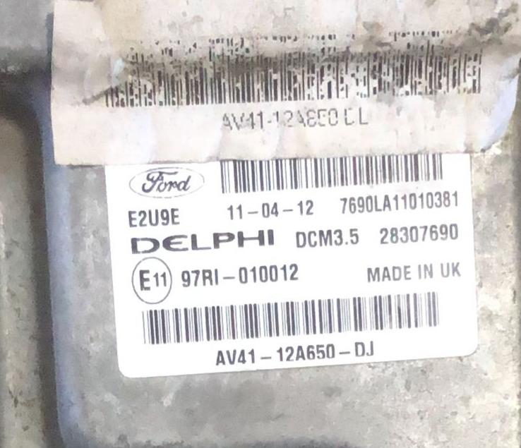 CENTRALINA MOTORE FORD KUGA 2.0 TDCI AV41-12A650-DJ AV4112A650DJ 28307690 DCM3.5