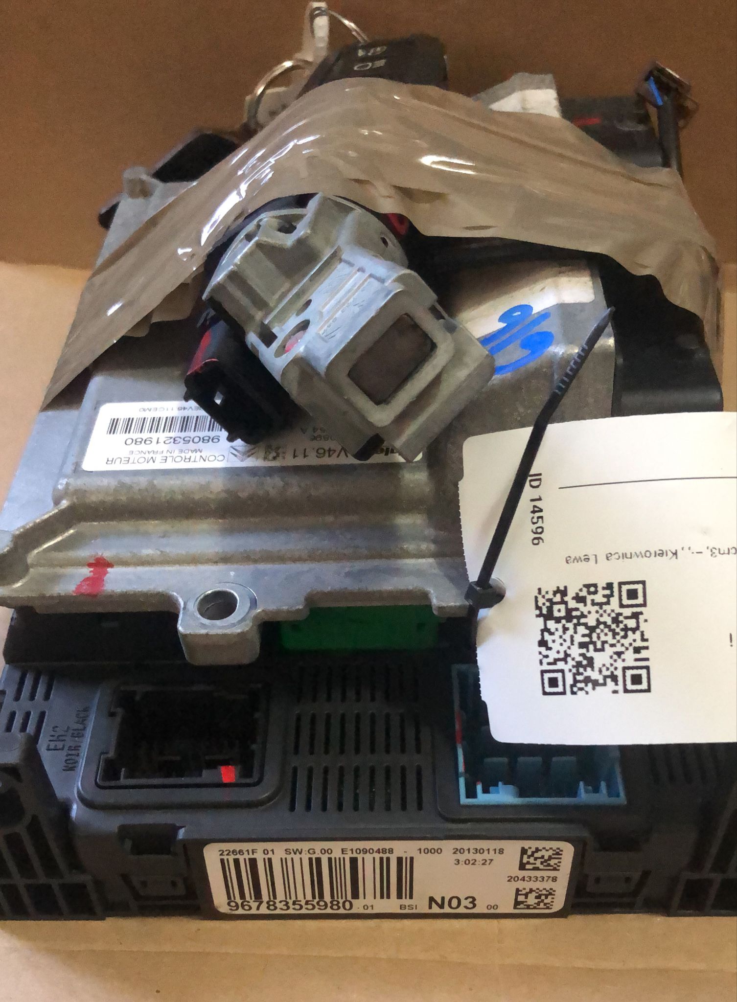 KIT ecu PEUGEOT 208 3P Serie 9805321980 9678355980 BODY BCM VALEO BSI N03 con blocchetto chiave