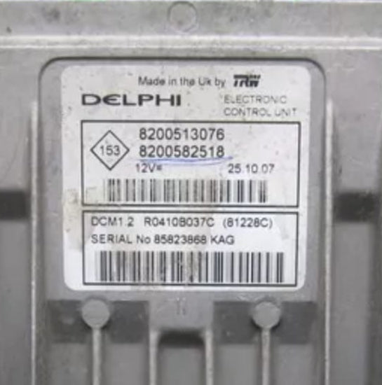ECU RENAULT 1.5 DCI DELPHI R0410B037C 8200513076 8200582518 DCM1.2