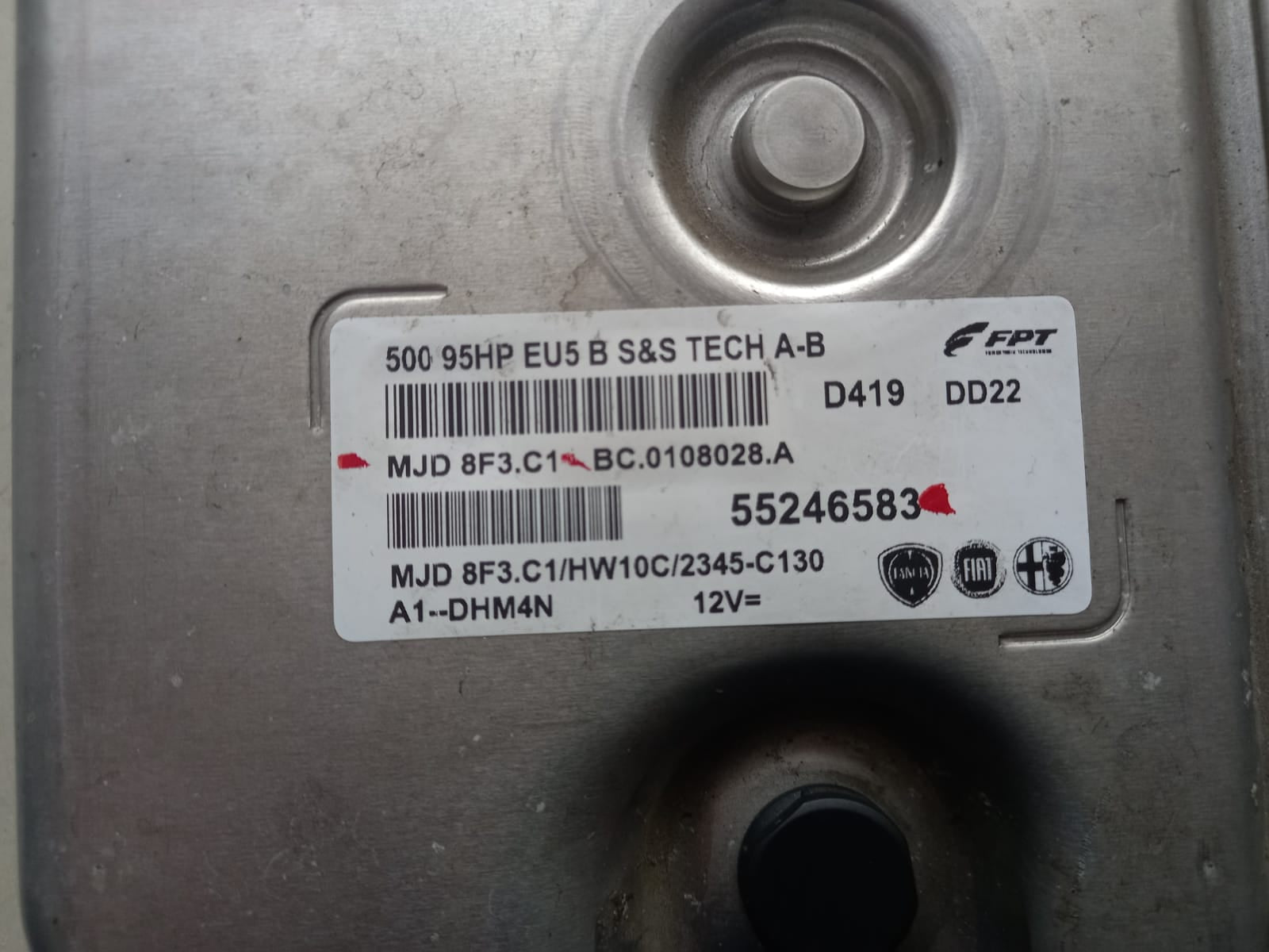 ECU FIAT 500 MJD 8F3 55246583 HW10C 2345C130 MJD8F3.C1
