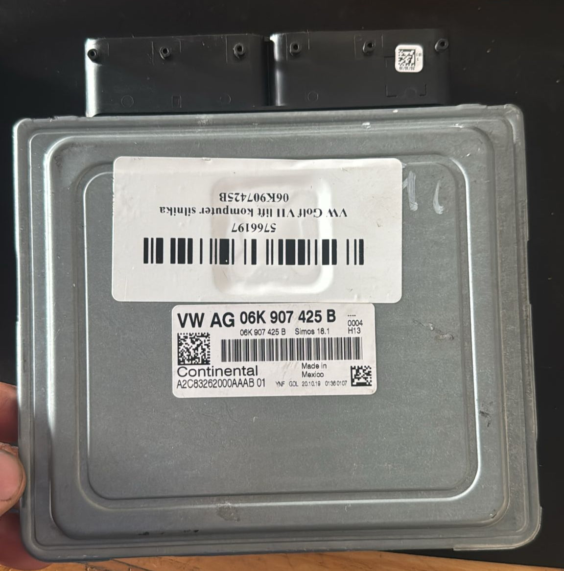 06K907425B Volkswagen Golf VII 2.0 centralina motore Continental 5WA1800401AUDI A3 Limousine (8VS, 8VM) S3 quattro 06K907425B 5WA1800401 8V0906259F BP7853590M57