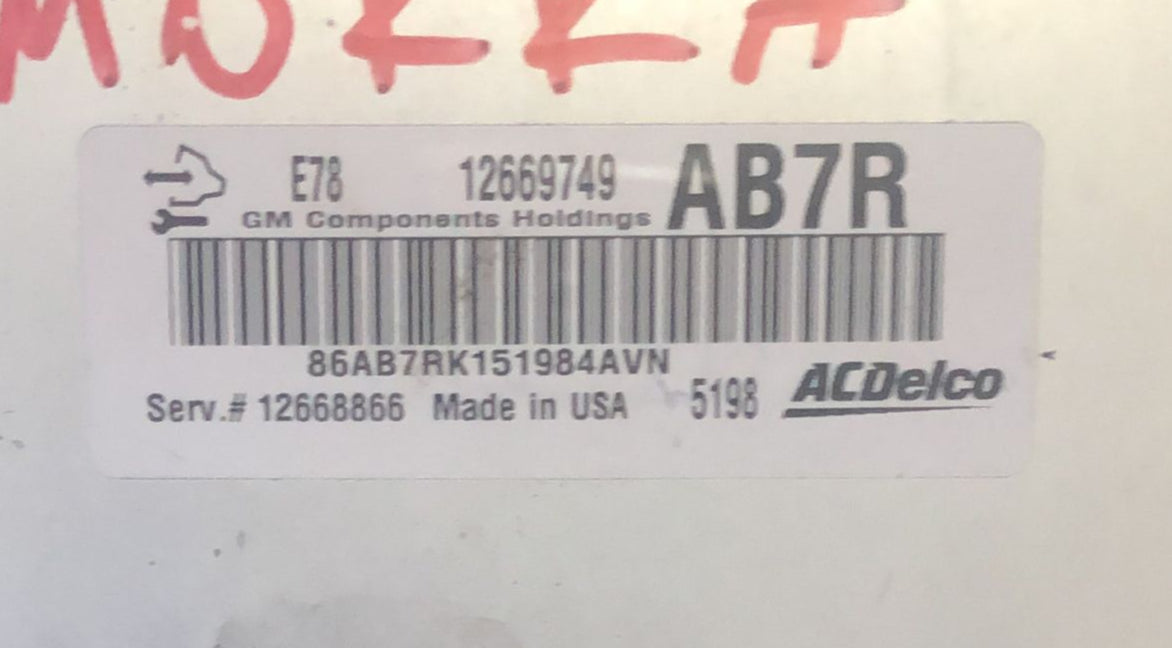 Opel Mokka 1.7CDTI 12669749 AB7R ACDELCO E78 12643594