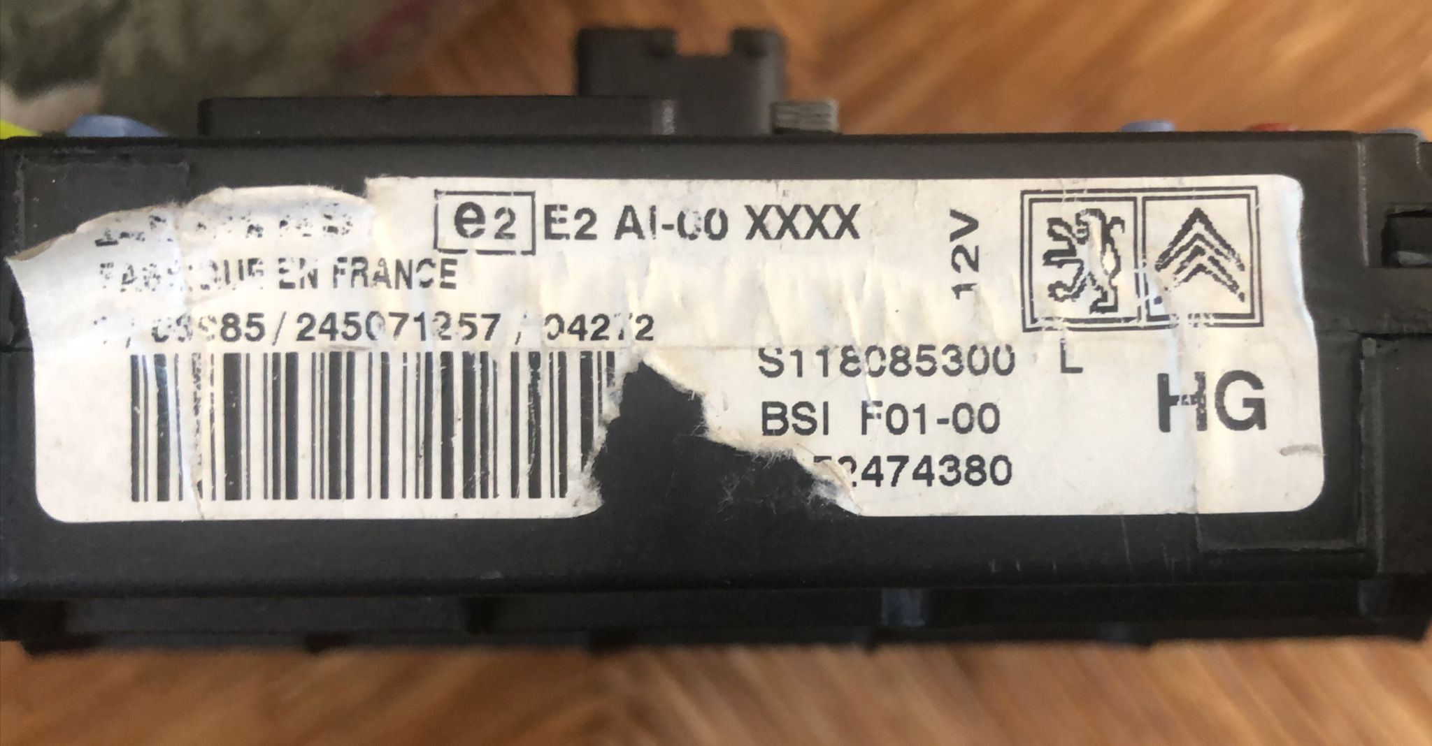 BSI VIRGIN CITROEN C2 C3 F01-00 9649811380 SIEMENS S118085300L hg