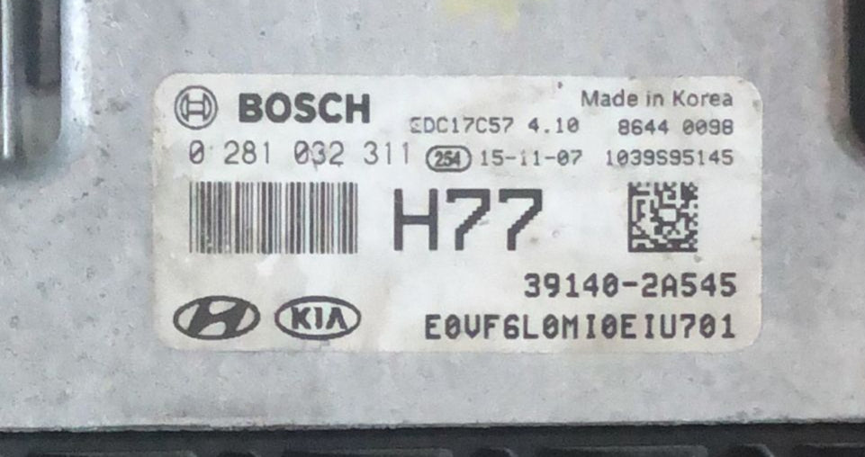CENTRALINA MOTORE ECU HYUNDAI I40 2016 D4FD 1.7 39140-2A545 0281032311 BC3