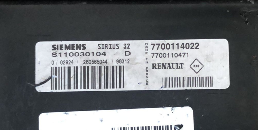 Centralina motore RENAULT CLİO SİRİUS32 7700114022 7700110471 S110030104 D