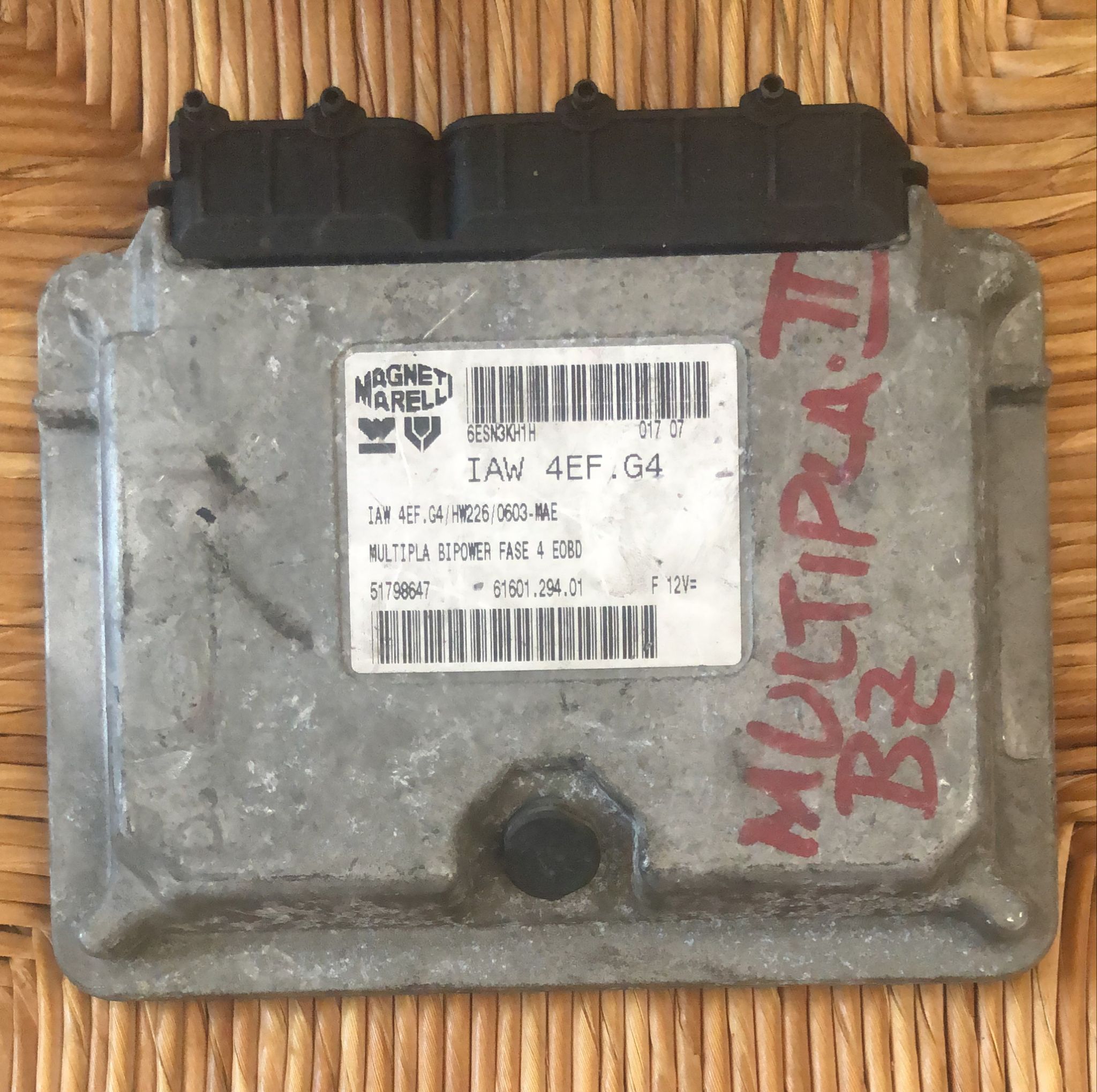 Centralina ECU MAGNETI MARELLI IAW4EF.G4 FIAT MULTIPLA 1F 1.6 16V 76kw 51798647 HW226