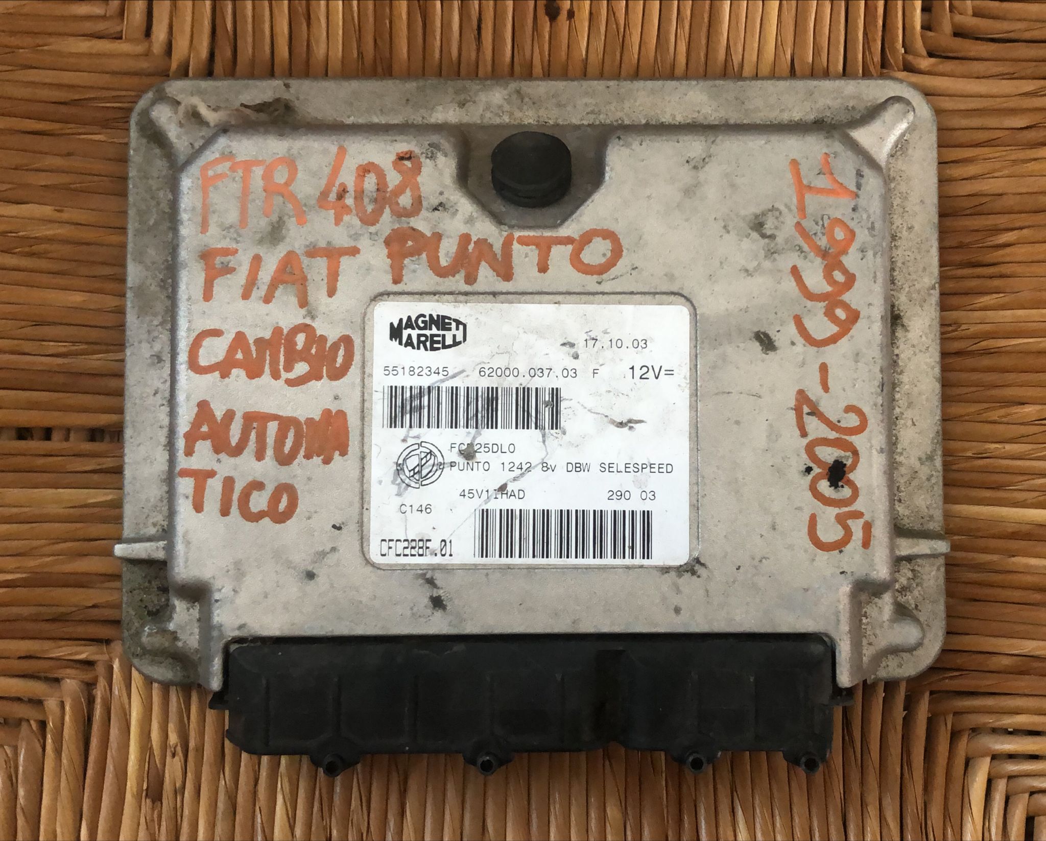 CENTRALINA 55182345 SELESPEEDCENTRALINA 55182345 CFC228F-01 FCB25DL0 62000.037.03