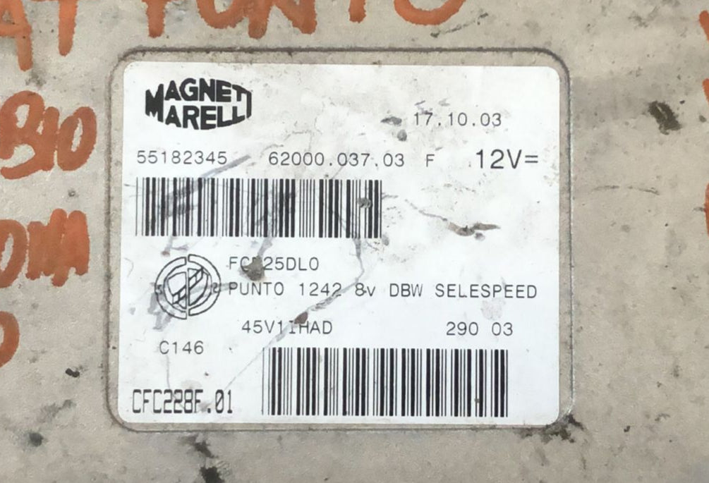 CENTRALINA 55182345 SELESPEEDCENTRALINA 55182345 CFC228F-01 FCB25DL0 62000.037.03