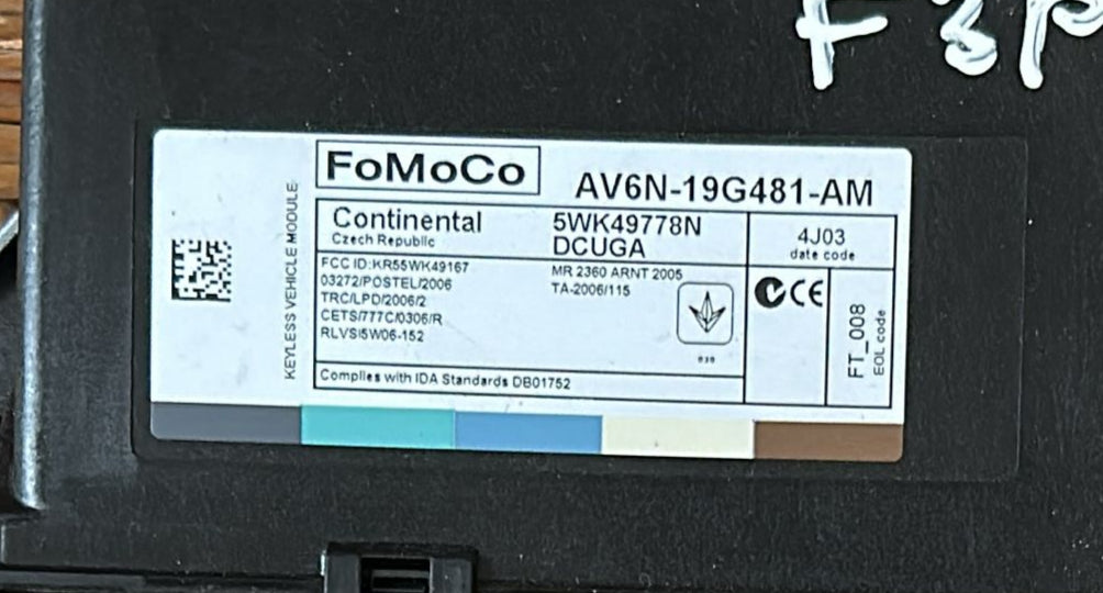 AV6N-19G481-AM CENTRALINA CHIUSURA CENTRALIZZATA FORD GRAND C-MAX 1.6 D 85KW 6M 5P