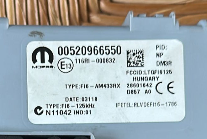 00520966550 CENTRALINA BODY COMPUTER BCM FIAT PANDA 312 MOPAR DELPHI TYPE FI6