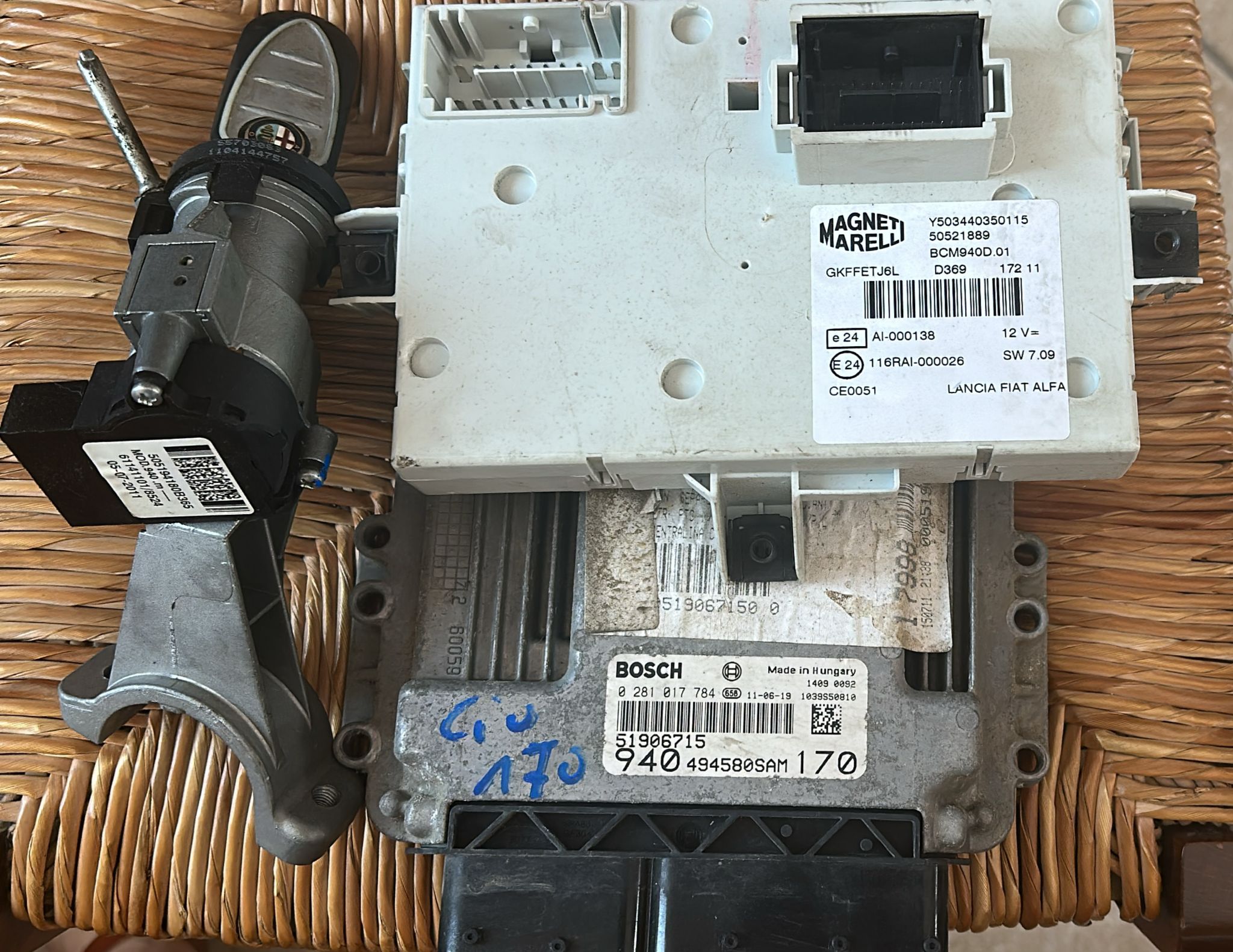 KIT ECU ALFA ROMEO GIULIETTA 2.0 0281017784 51906715 EDC 16C39 body Y503440350115 50521889