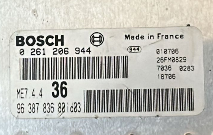 centralina motore Citroen Berlingo 1.6 0261206944 ME7.4.4 NFU 1037353329