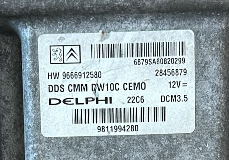 Ecu citroen jumper peugeot 2.0 9666912580 28456879 delphi 10b5 dcm3.5 9811994280