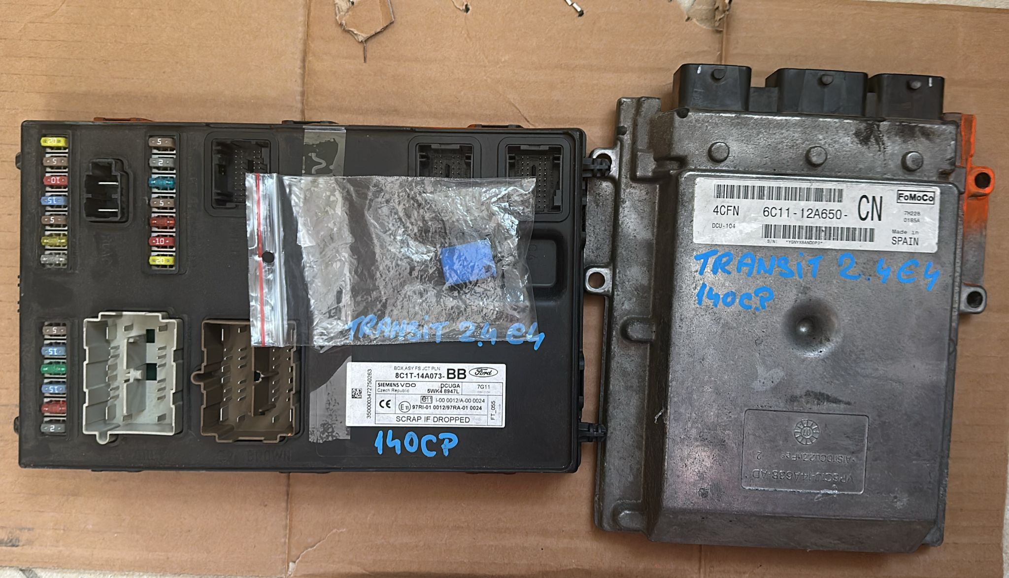 KIT ECU Ford Transit 6C1112A650CN 6C11 12A650 CN DCU-104 / BODY 8c1t-14a073-bb