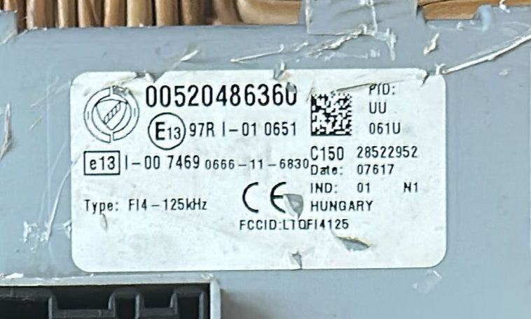 Body computer FIAT NUOVA PANDA dal 2016 al 2022 00520486360 52033925 52048636 52215388