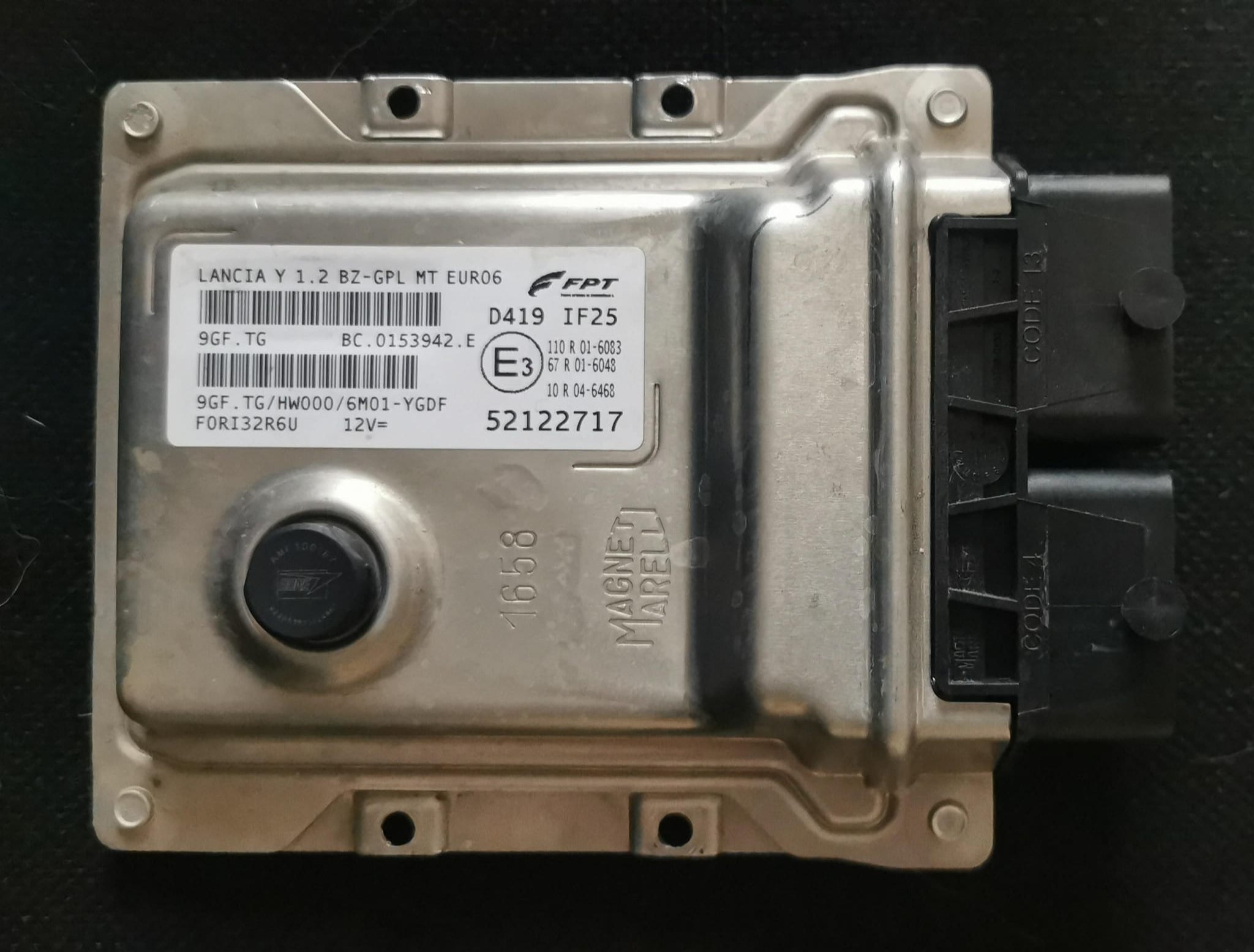 Centralina motore Lancia Y 1.2 BZ-GPL MT EUR06 9GF.TG HW000 BC.0153942.E 52122717