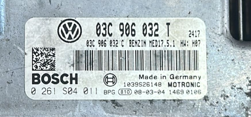 ECU 03C906032T VW TIGUAN 5N 1.4 TSI 150 0261S04011 BOSCH MED17.5.1.