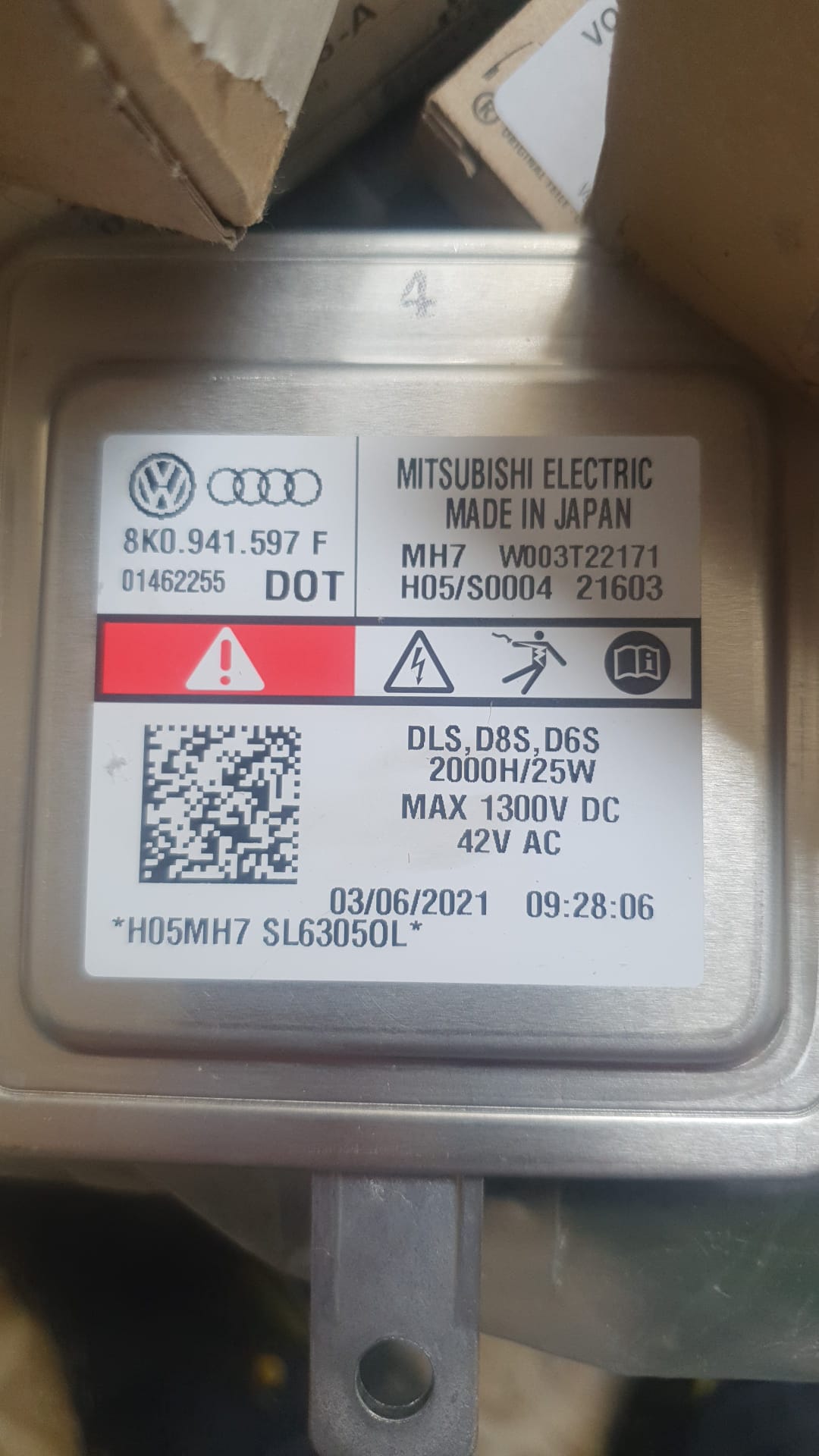 Mitsubishi Electric 8K0941597F VW AUDI Xenon Headlight Ballast DLS W003T22171 DLS 25W MAX 1300V DC 42V AC MH7 D8S D6S
