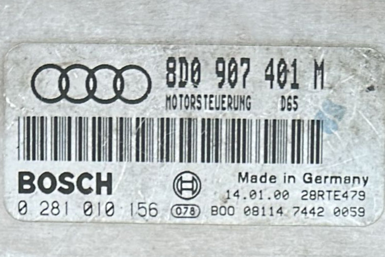 0281010156 EDC15M 8D0907401M ECU BOSCH AUDI A4 B5 8D2 8D5 1997 AL 2001 2.5 TDI V6 110KW 150CV