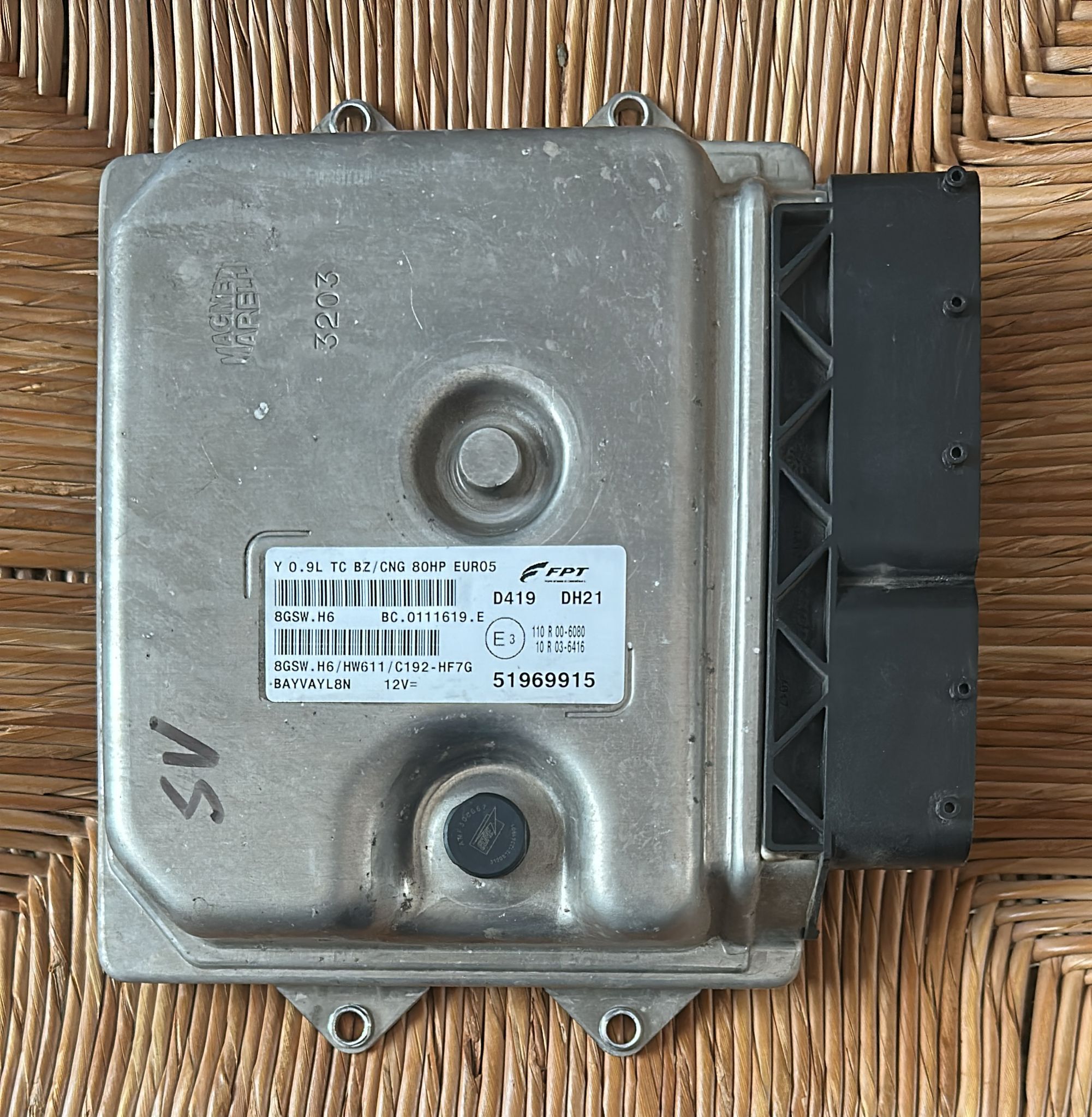 Ecu 8GSW.H6 Lancia Ypsilon (312) 0.9 Cng 51969915 HW611 EUR05 BC.0111619.E C192-HF7G