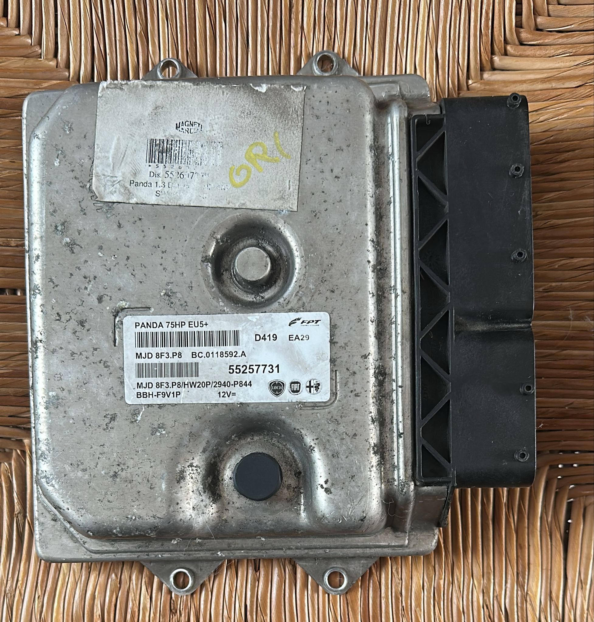 55257731 CENTRALINA MOTORE FIAT PANDA 1.3 mjet 75hp MJD 8F3.P8 BC.0118592.A HW