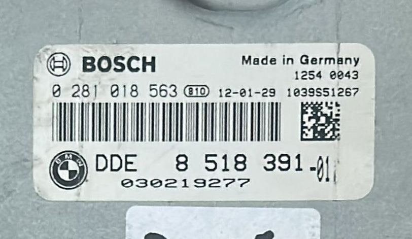 Bmw 525D DDE8518391 0281018563 EDC17CP45 F11 1037517690 EDC 17CP45-2.52.