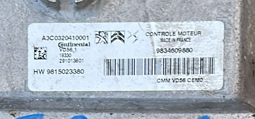 Peugeot 308 Centralina/modulo del motore A3C0320410001 VD56.1 9834609880 9815023380 Cilindrata cm3 1199 Potenza motore kW 96