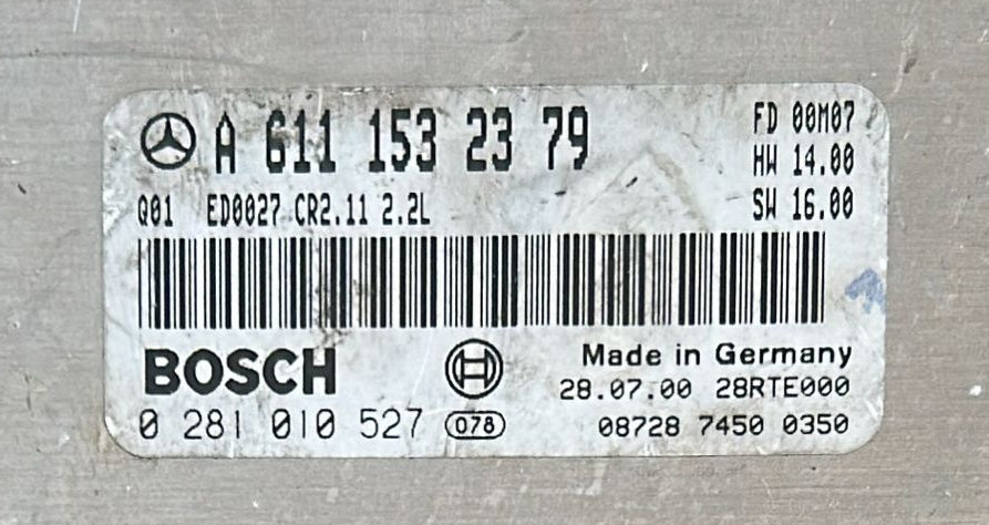 Centralina motore Bosch originale EDC15C6-4.11 0281010527 A6111532379 MERCEDES-BENZ Classe C 220