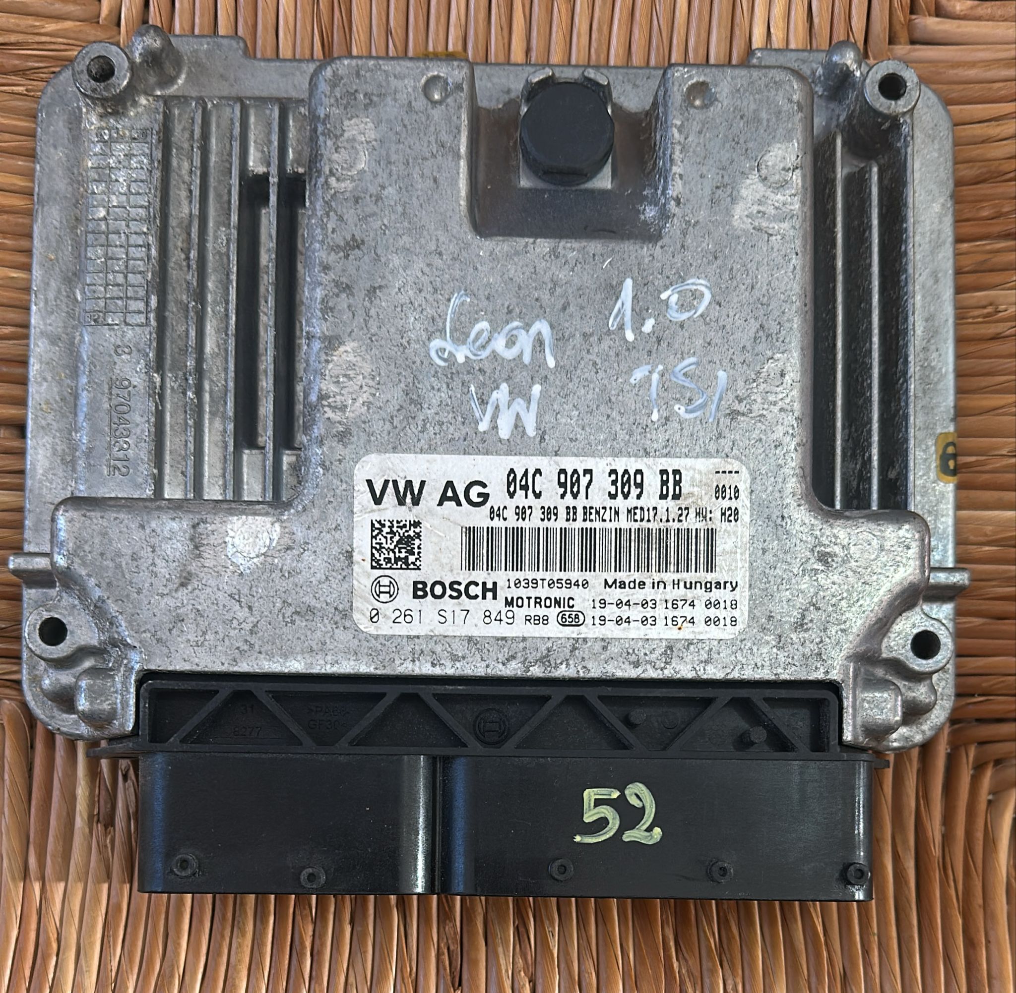 0261S17849 04C907309BB CENTRALINA SEAT VW AUDI 1.0 TSI BOSCH MED17.1.27