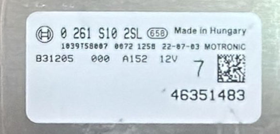 500 1.4 ABARTH 595c 165hp 46351483 0261S102SL 10SW071916 7 ME17.3.0