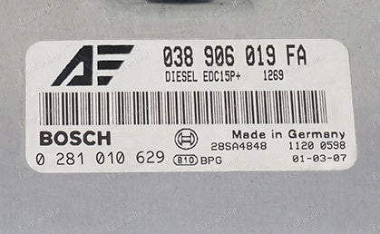 Centralina Motore ECU Ford Galaxy / VW Sharan 1.9 TDI (2002) – Bosch 0281010629 / 038906019FA
