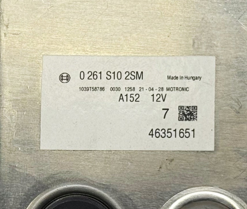 500 1.4 ABARTH 46351651 0261S102SM 10SW072070 7 165HP K-TAG 180KM SELESPEED ME17.3.0