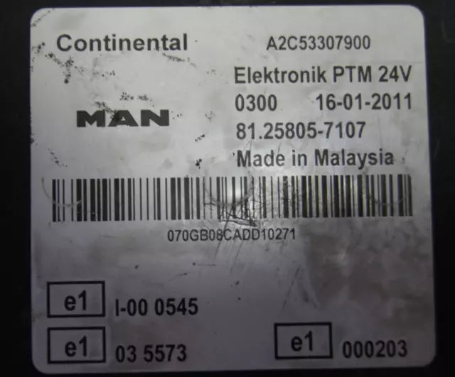 centralina ecu MAN TGX 81.25805-7107 PTM Module Euro 5 81258057107 a2c53307900