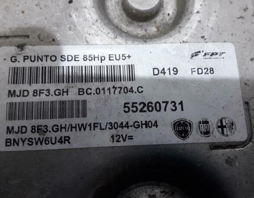 centralina motore g.punto 85 HP mjd 8f3 HW 1FL 3044--GH04 55260731