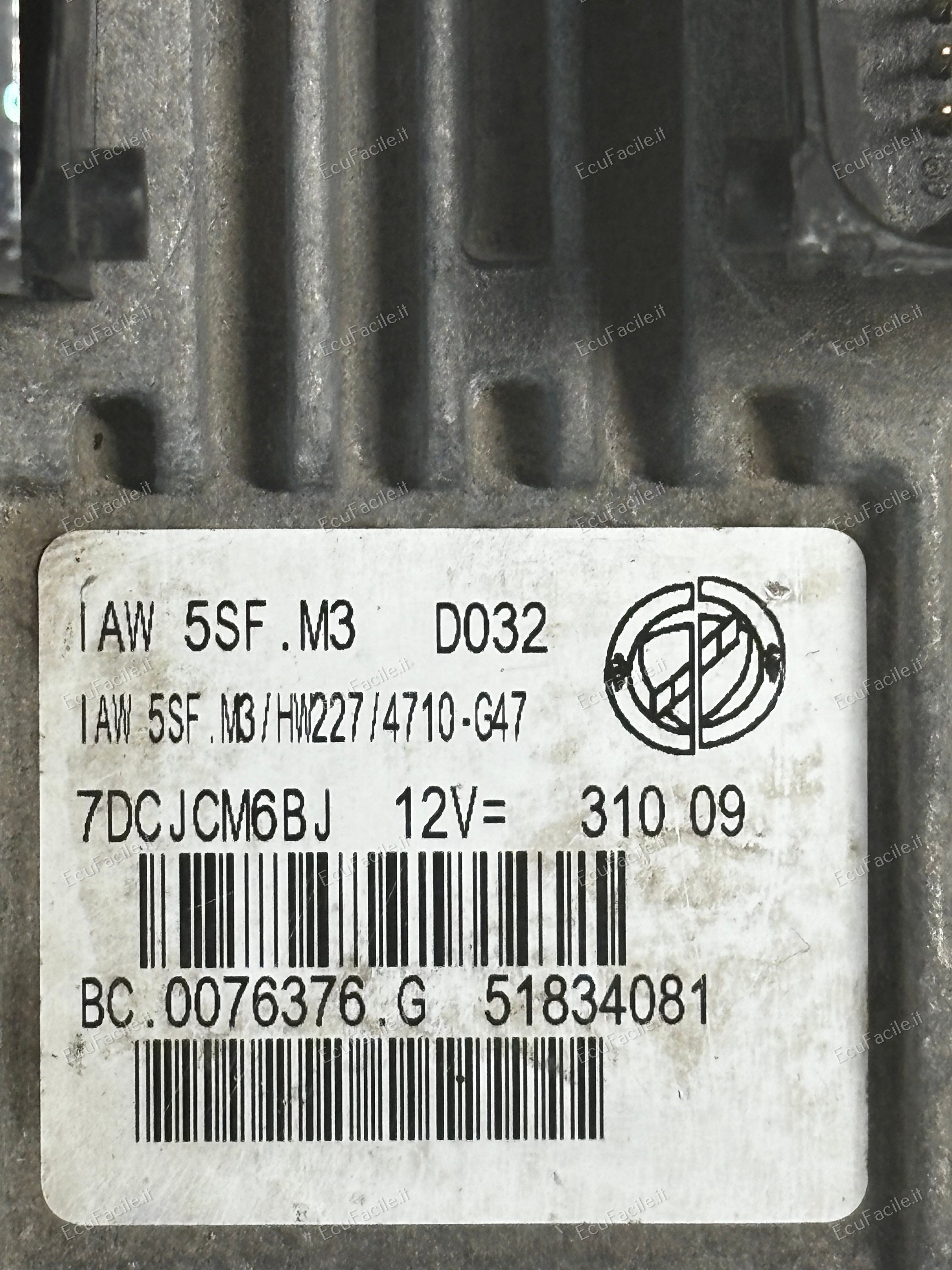 Ecu centralina fiat idea musa iaw 5sf.m3 51834081 HW227 4710-G47