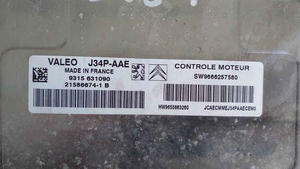 ECU CITROEN PEUGEOT VALEO J34P-AAE SW 9666257580 HW 9655883280