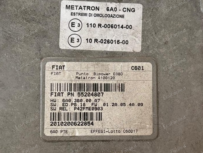 ECU METATRON 4100120 - Fiat 55204807 BiPower Fiat Punto 188