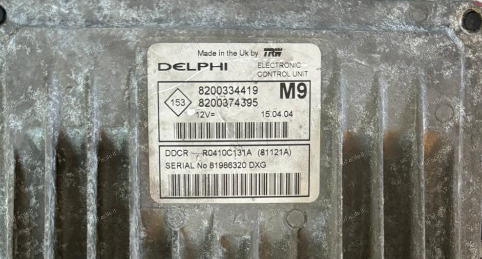 ECU NISSAN MICRA RENAULT MEGANE  DDCR R0410C131A 8200334419 8200374395