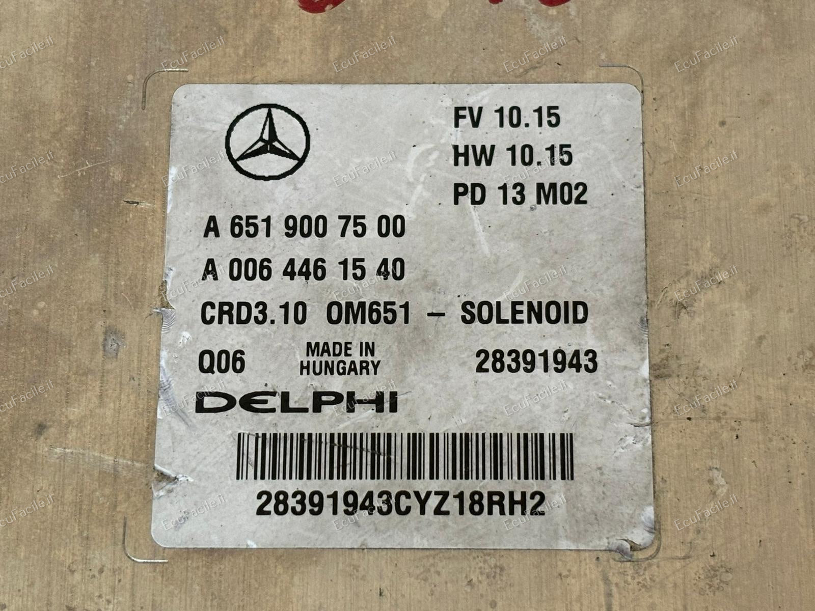 ECU MERCEDES E200 283127135 A6519007500 A0064461540 CRD3.10 28391943