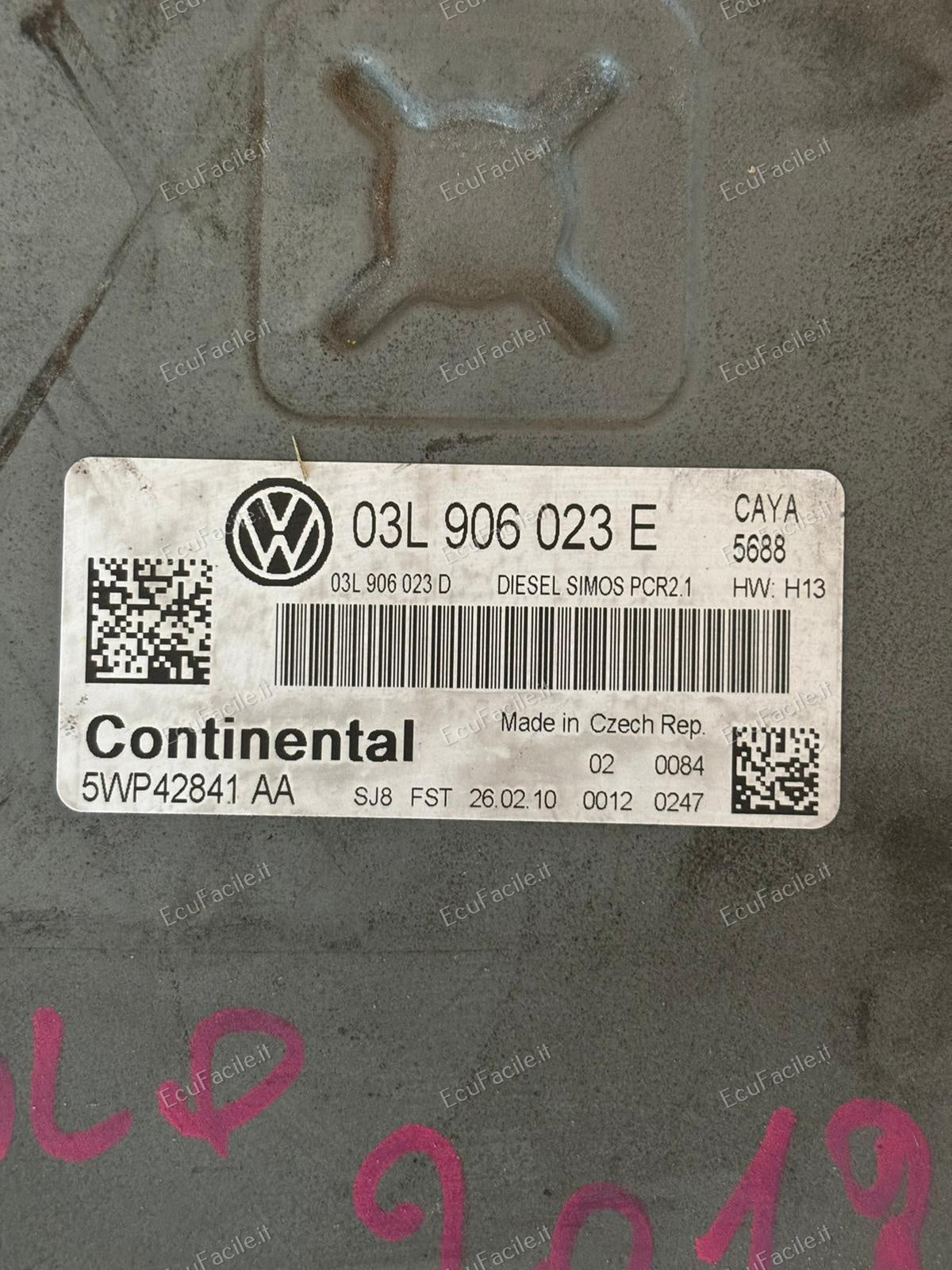 ECU VW POLO 1.6 TDI CONTI 5WP42841AA 03L906023E SIMOS PCR2.1