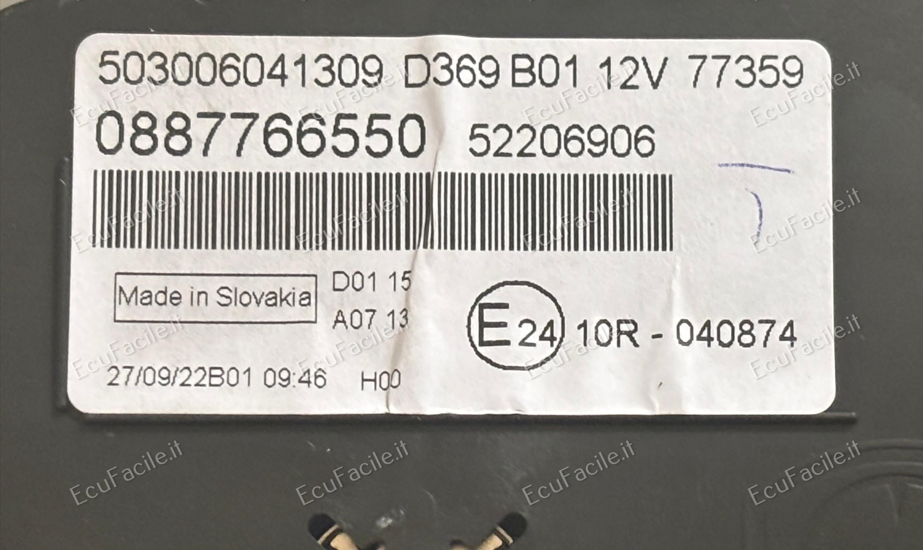 KIT COMPLETO NUOVA PANDA 1.2 BZ SS 9GF.DL 52137384 52206906 503006041309