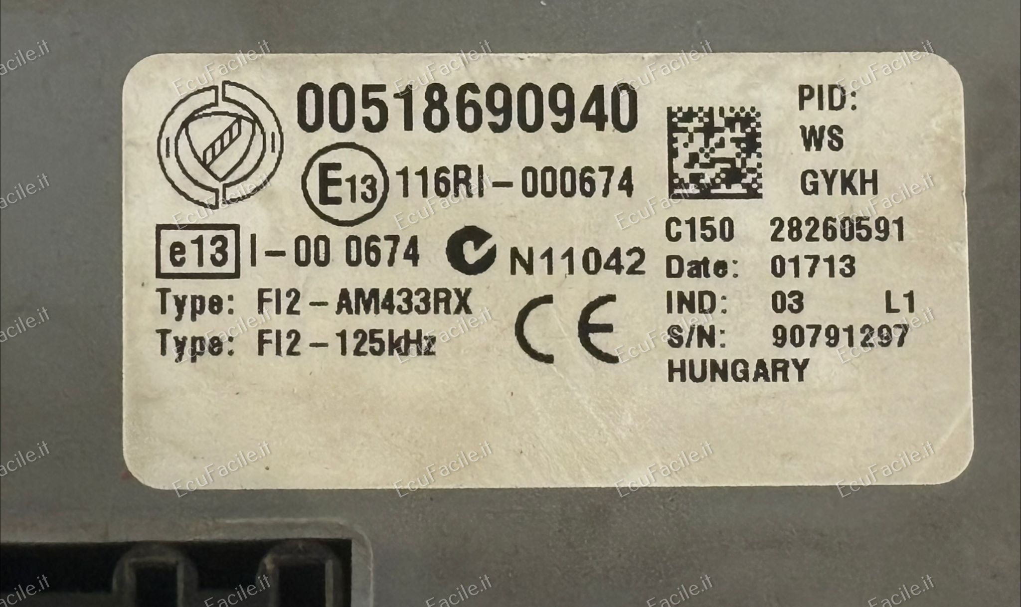 KIT FIAT PANDA 500 1.2 IAW 5SF8.NS 51918335 HW401