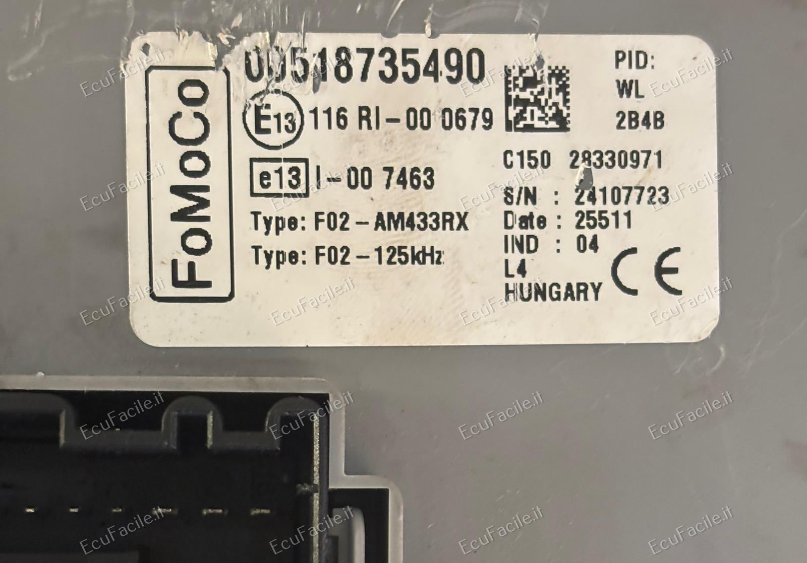 KIT FORD KA BODY+CHIAVE 00518735490 51800628 B365