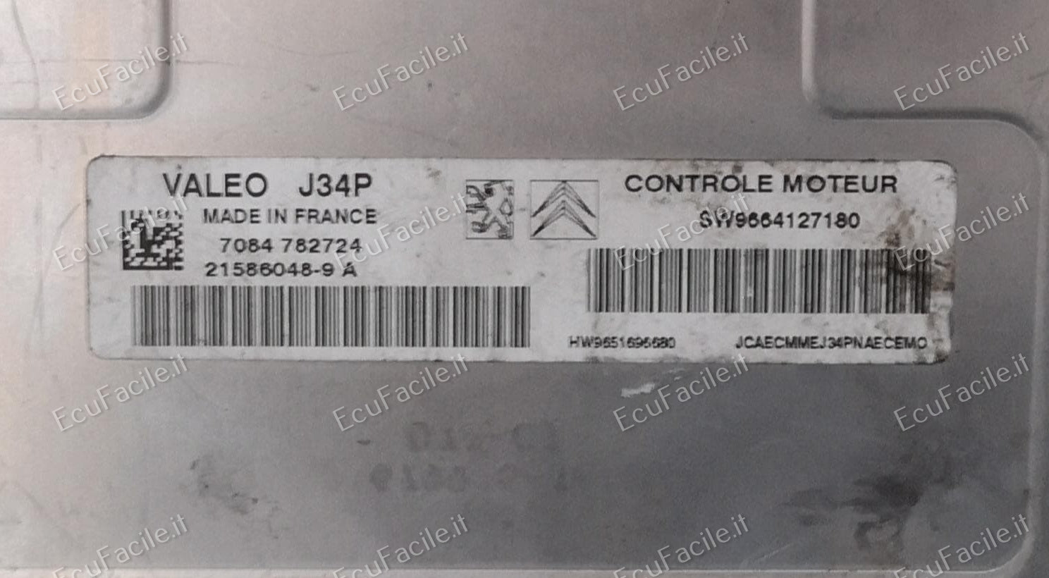 ECU CITROEN C2 C3 1.1 J34P SW9664127180 HW9651696680 21586048-9 A 215860489A
