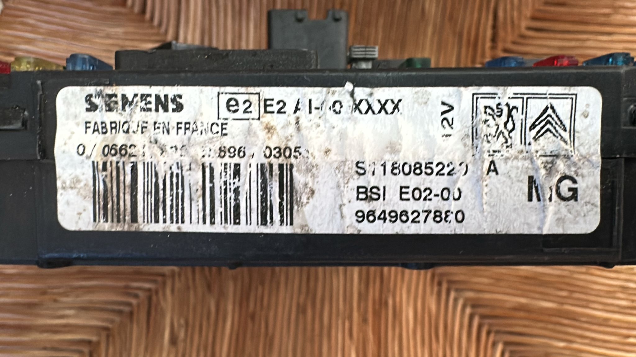 BSI Peugeot 206 cc 1.4 '03 SIEMENS S118085220A 9649627880 BSI