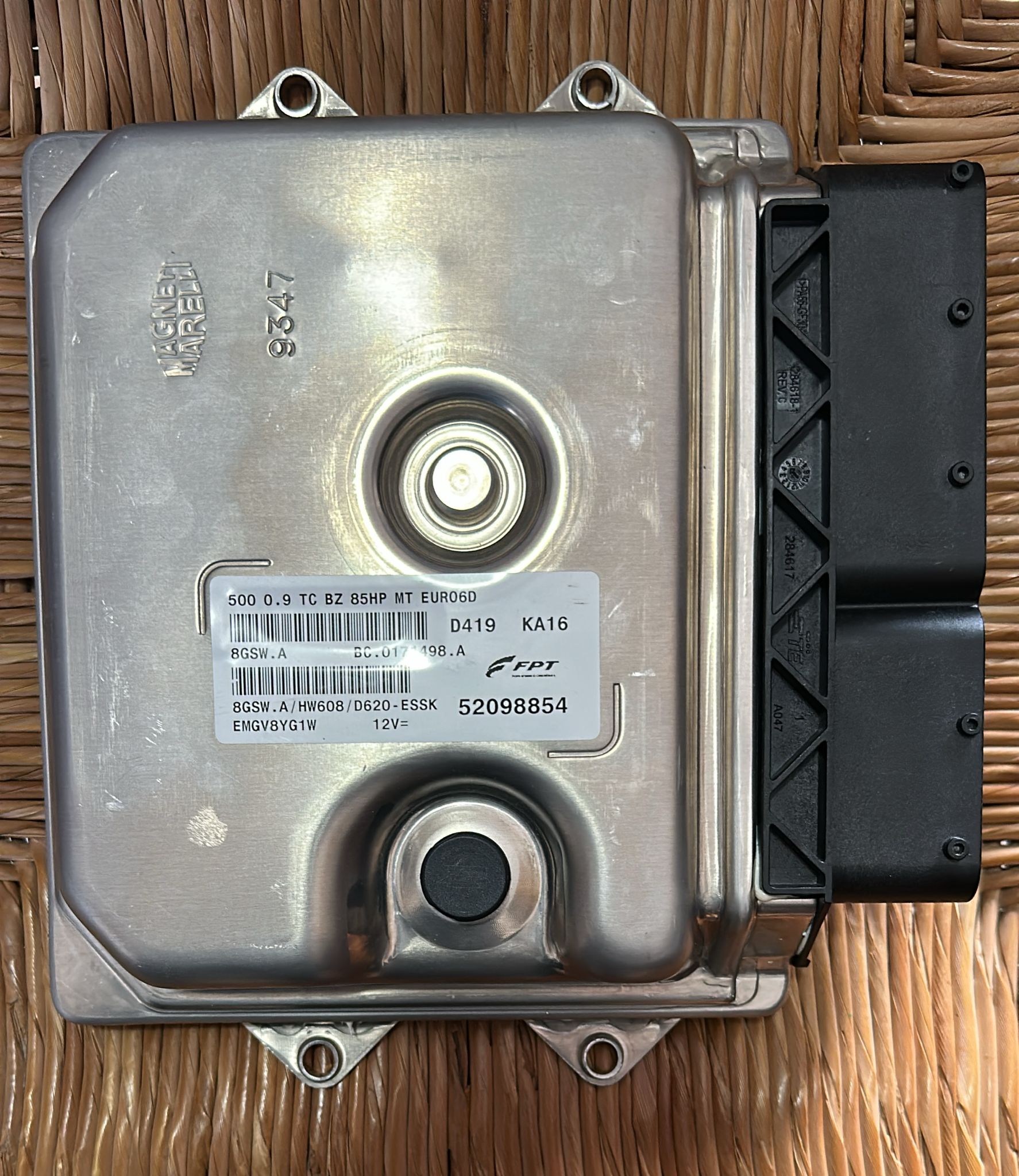 ecu FIAT 500 900 TC 85HP ECU MARELLI MM8GSW MM8GSWHW608 3D620ESS 52098854 8gswa hw608