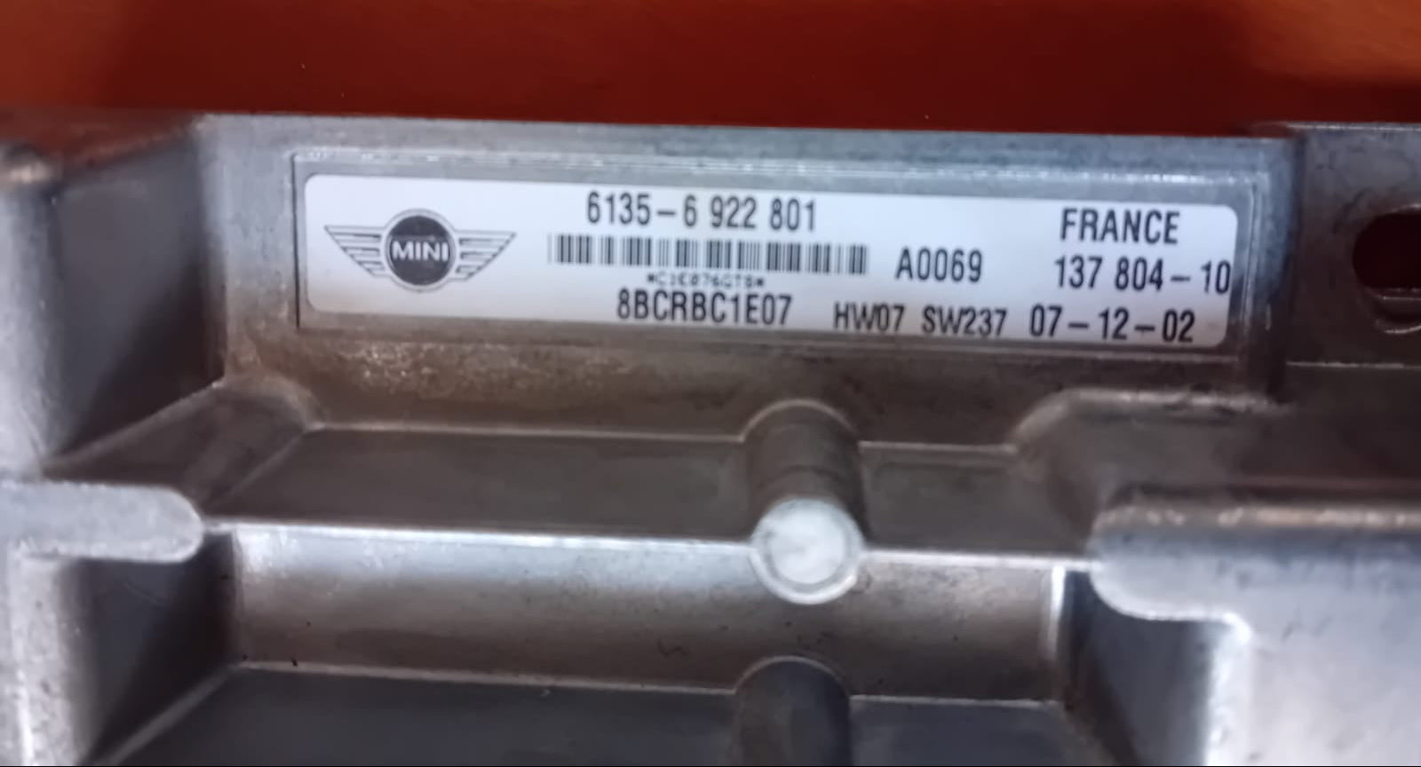 2003 BMW Mini Cooper ECU 6135-6922801 61356922801 MOD1096E